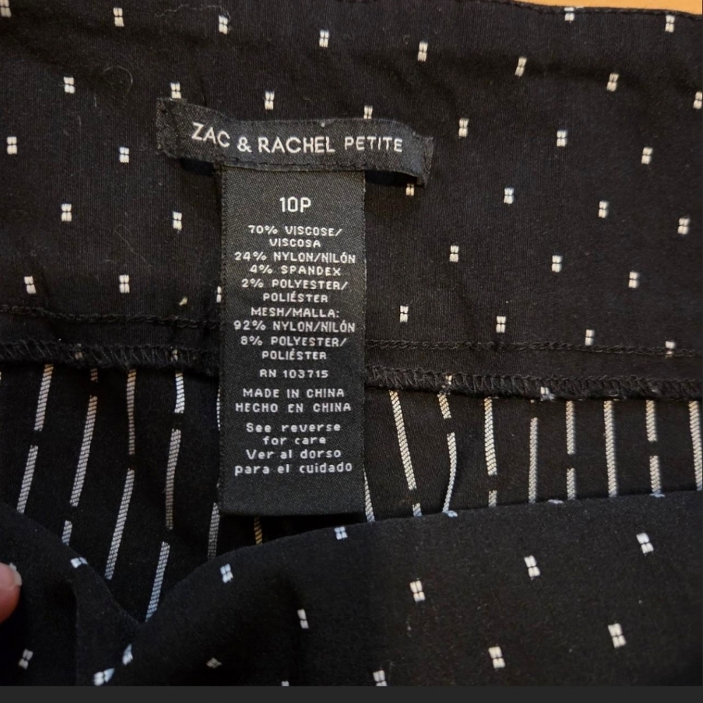 Zac & Rachel Black and White Petite Pants